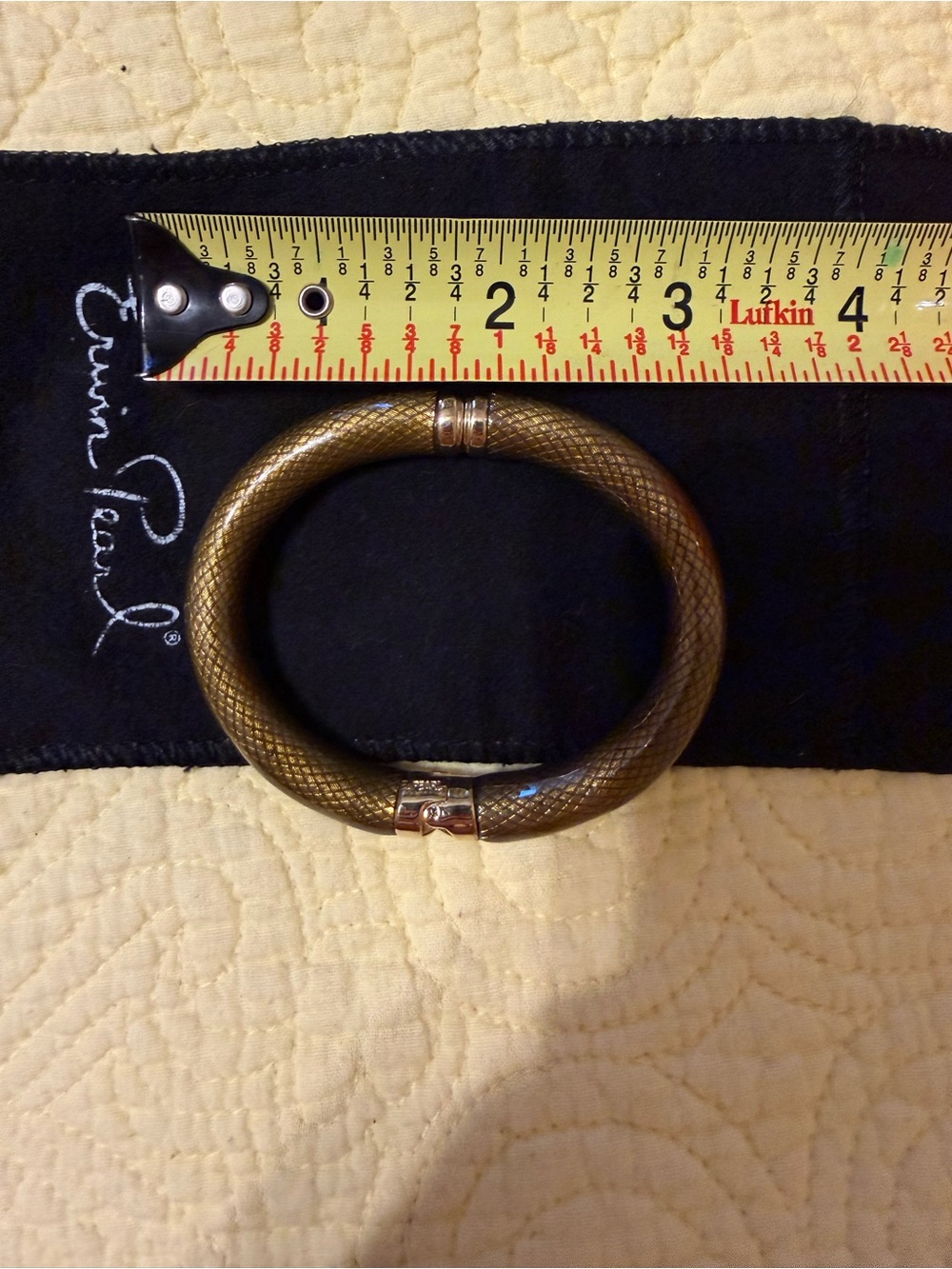 Erwin Pearl Black Bangle Bracelet Silver Plated NWOT - Picture 4 of 4
